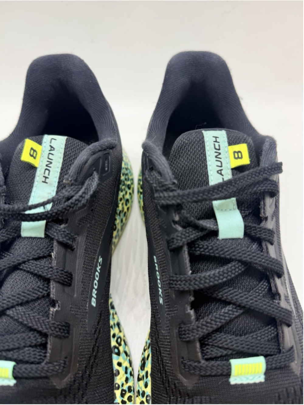 Brooks Launch 8 Electric Cheetah Women’s Size 10 Black Green Running Shoes - Picture 5 of 9
